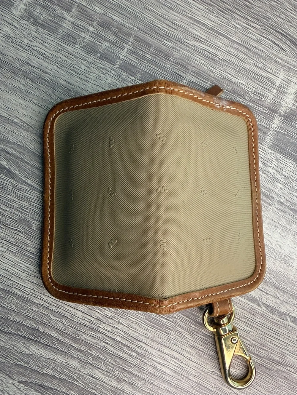 King ranch Tan Canvas Key Pouch with Brown Leather Trim